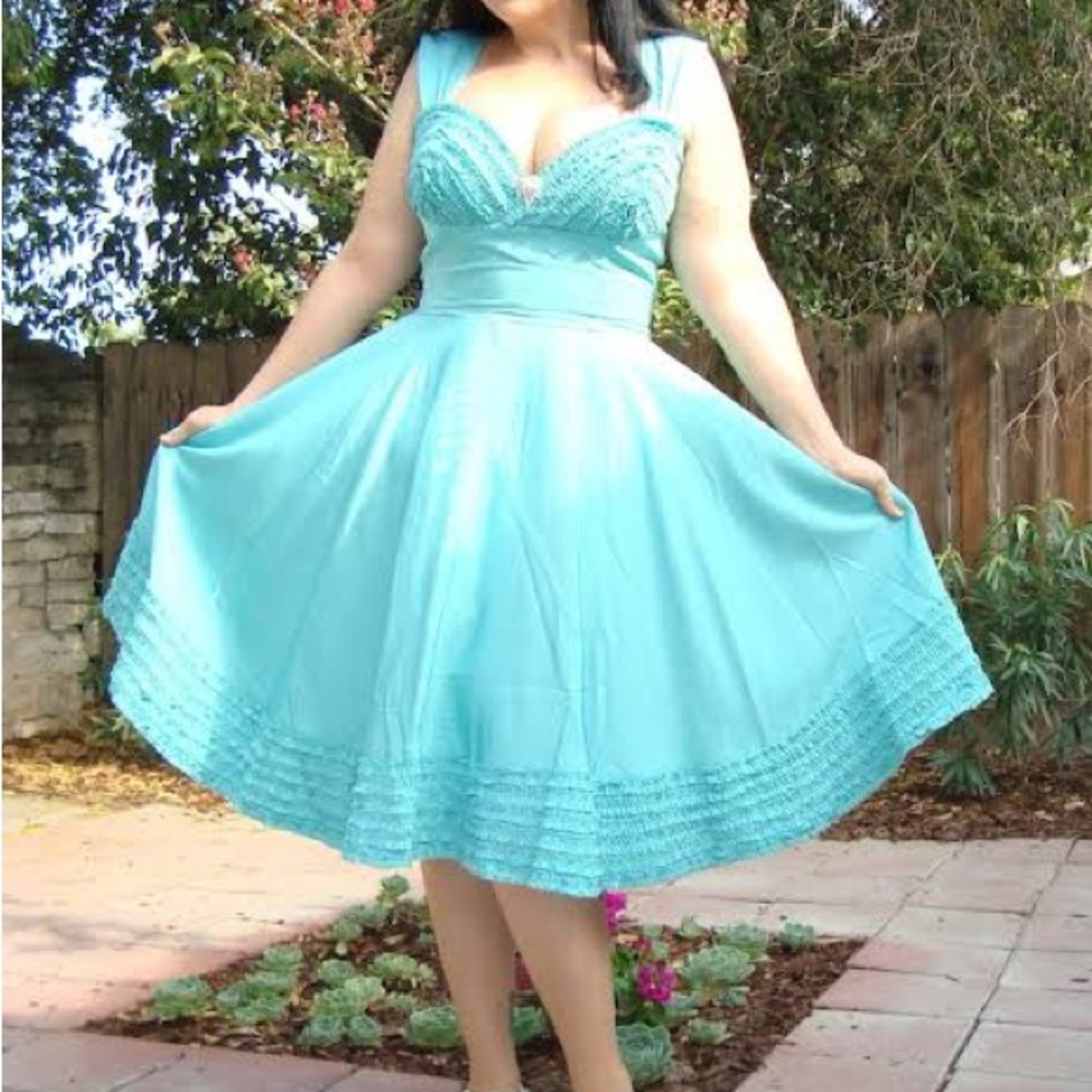 Trashy Diva Turquoise Ribbed “Honey” Midi Dress